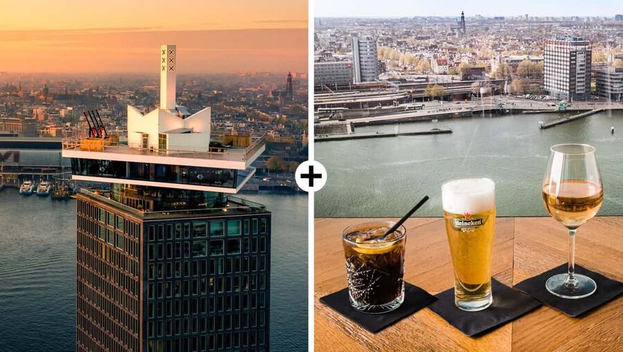 Amsterdam: A'DAM Lookout Entry Ticket with 2 Drinks - A fast elevator ride gets you to the view