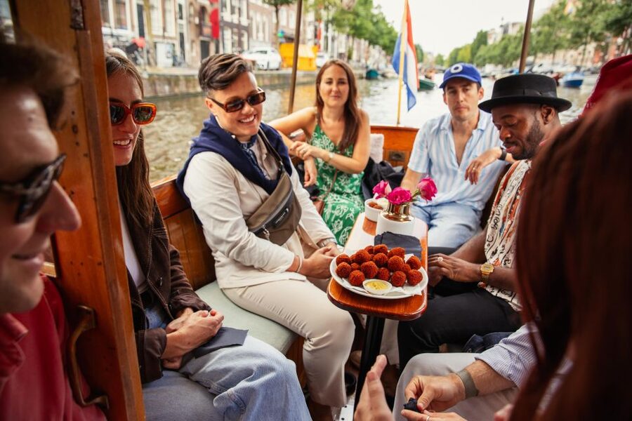 Amsterdam: Food and Canal Tour - Bitterballen taste better on the water