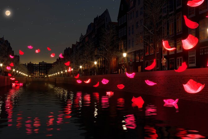 Amsterdam Light Festival: Canal Cruise + Bite & Unlimited Drinks - The 75-minute route and festival artworks