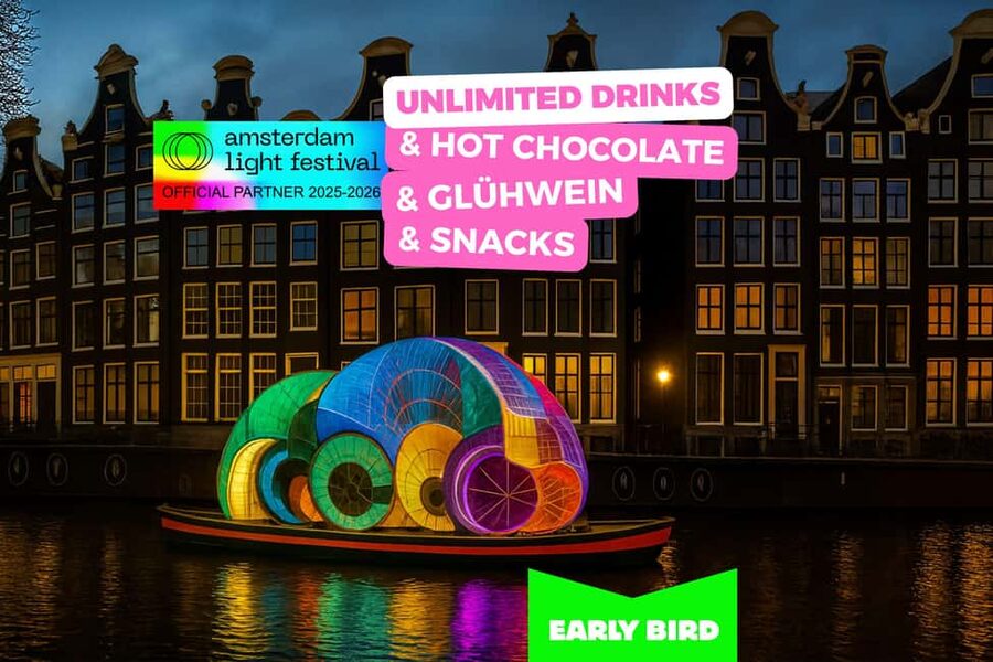 Amsterdam: Light Festival Heated Cruise with Drinks & Snacks - Waterlooplein and the Magere Brug
