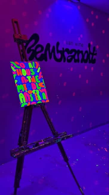 Paint and Sip in the Dark at Rembrandt van Wine