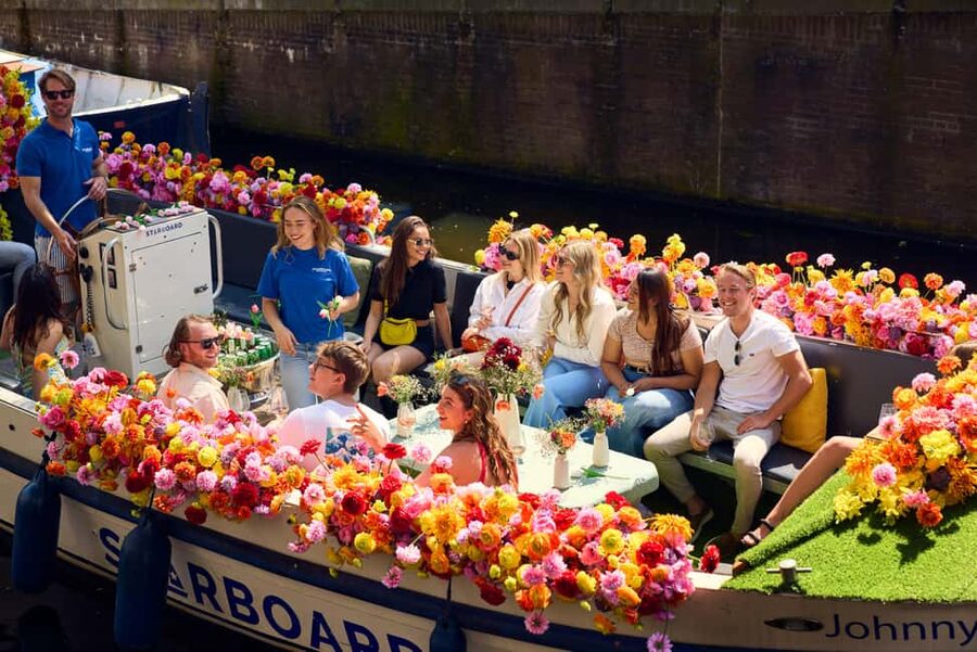 Amsterdam: The Original Flower Boat with Local Guide and Bar - The Dancing Houses Before Returning