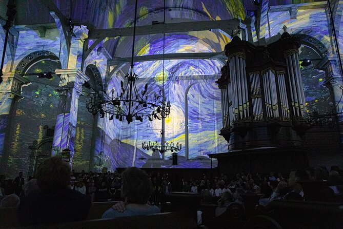 Van Gogh and Rembrandt Immersive Experience Entry Amsterdam - Inside the Noorderkerk: art on every wall